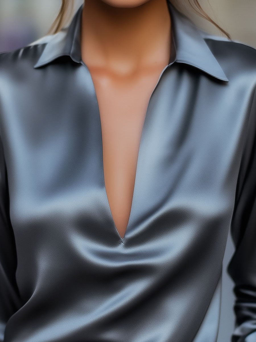 Lina – Women Spring Satin Blouse - Image 2