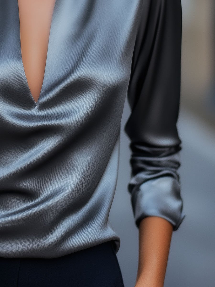 Lina – Women Spring Satin Blouse - Image 3