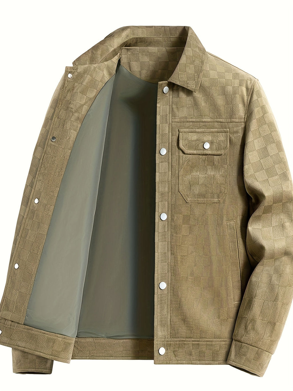 Luis – Checkered Suede Jacket - Image 9