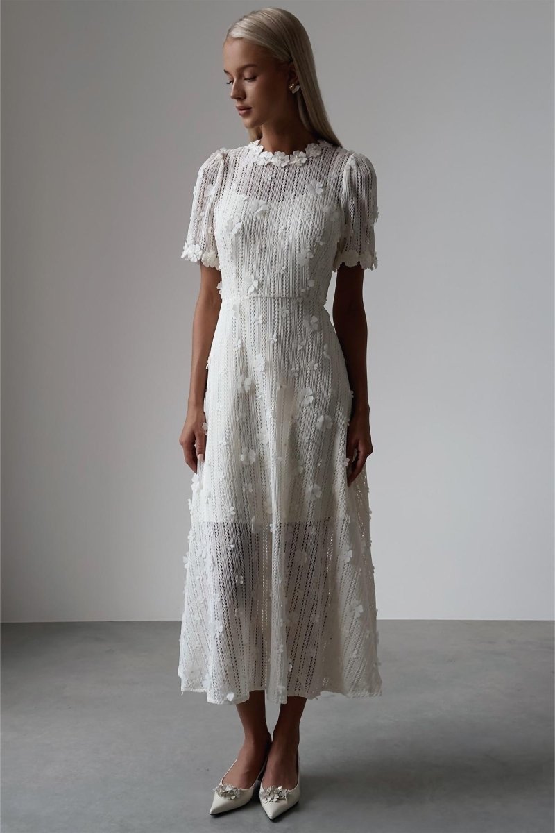 Clara – Knit With Lace Embroidery Dress - Image 3