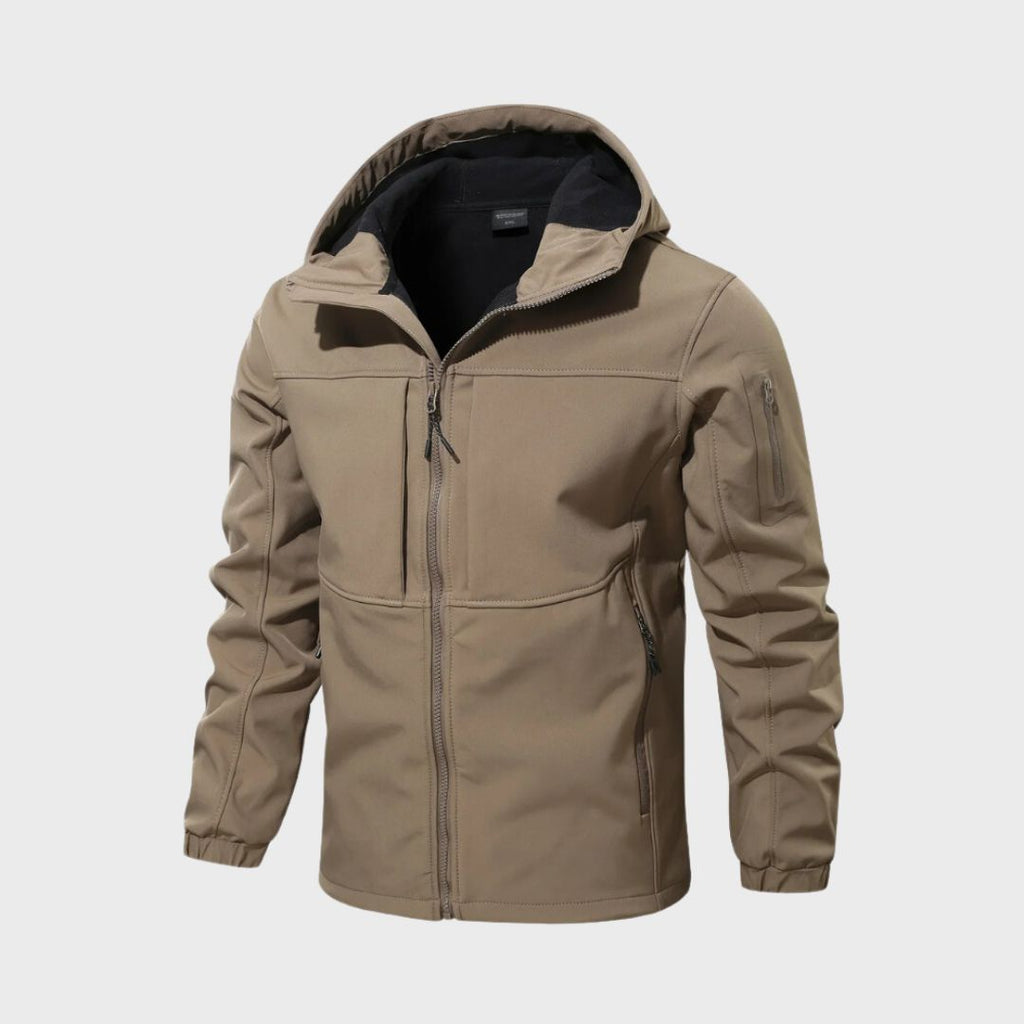 Men’s waterproof softshell jacket with a hood and practical pockets - J&B; - 3 - London-stylehouse.com
