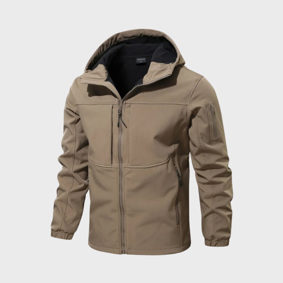 Men’s waterproof softshell jacket with a hood and practical pockets - J&B; - 3 - London-stylehouse.com
