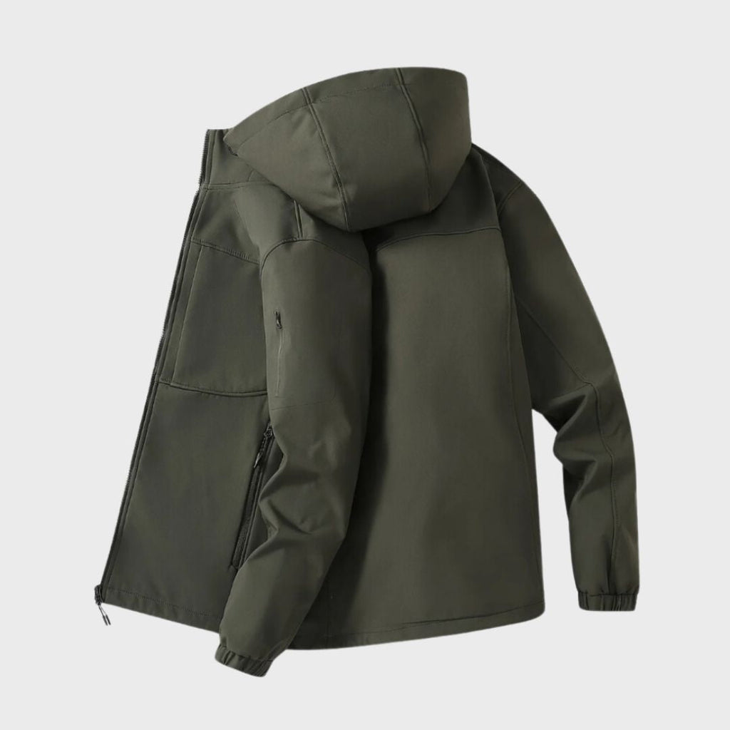 Men’s waterproof softshell jacket with a hood and practical pockets - J&B; - 6 - London-stylehouse.com