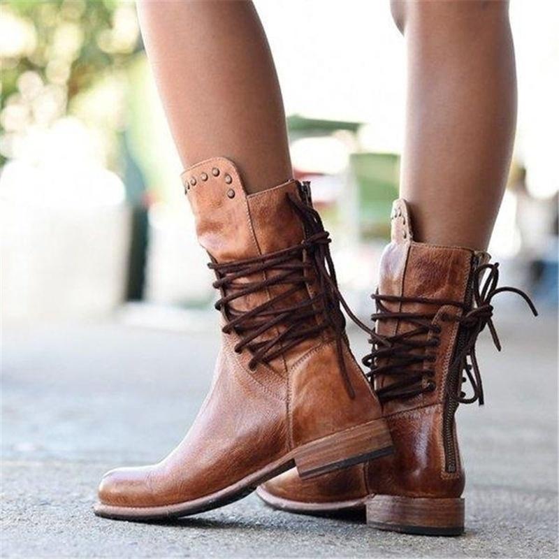 Women’s lace-up ankle boots with studs - J&B; - 7 - London-stylehouse.com