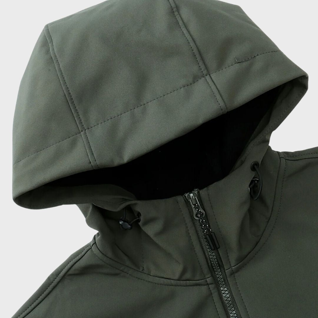 Men’s waterproof softshell jacket with a hood and practical pockets - J&B; - 5 - London-stylehouse.com