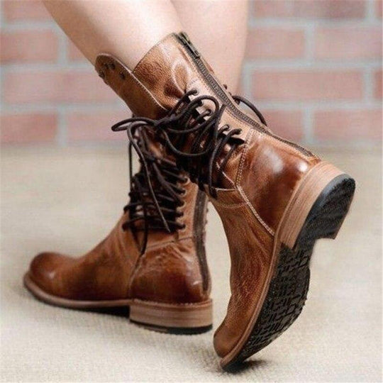 Women’s lace-up ankle boots with studs - J&B; - 6 - London-stylehouse.com