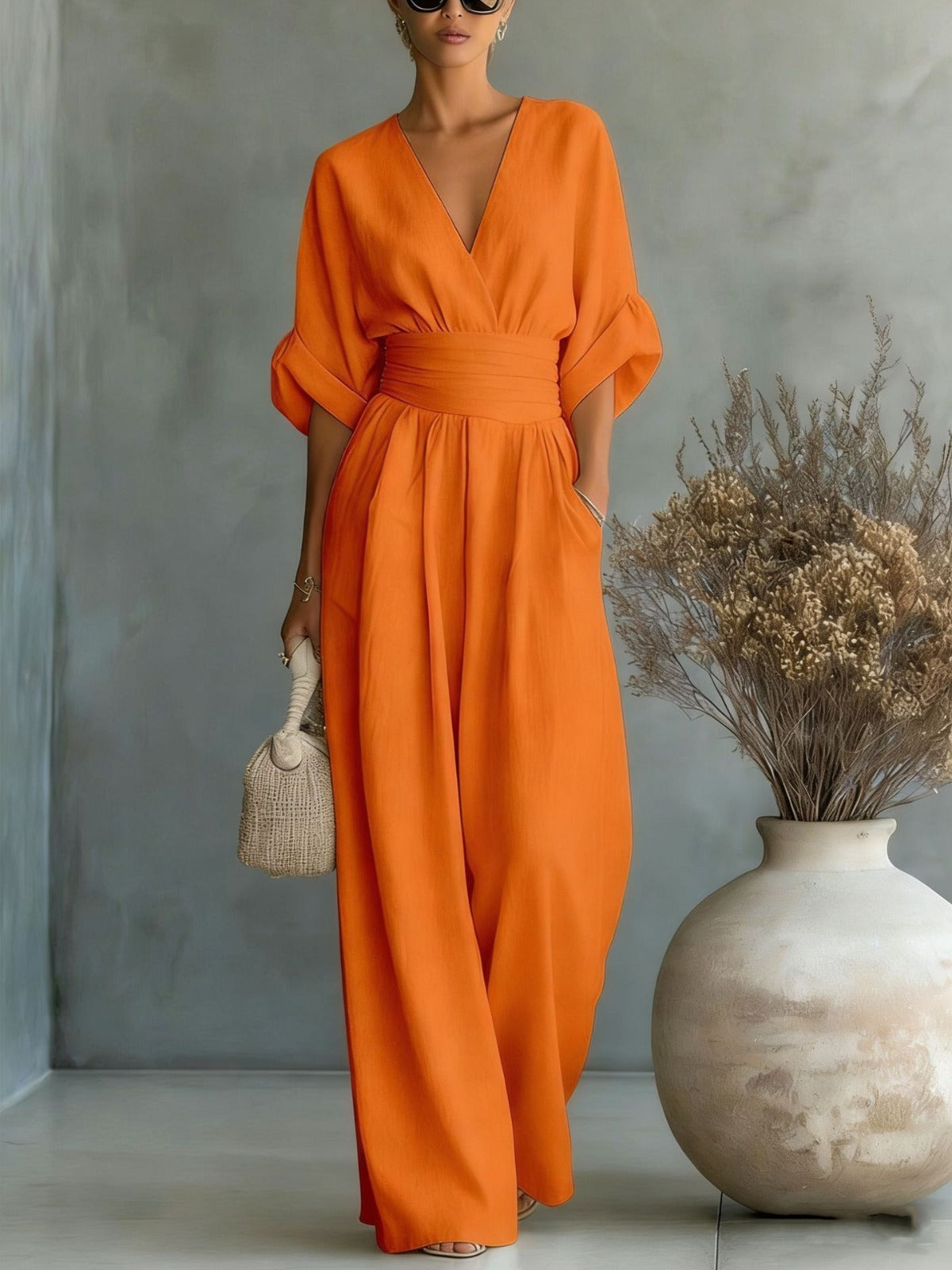 Annemarie – Elegant Deep V-neck Jumpsuit - Image 2