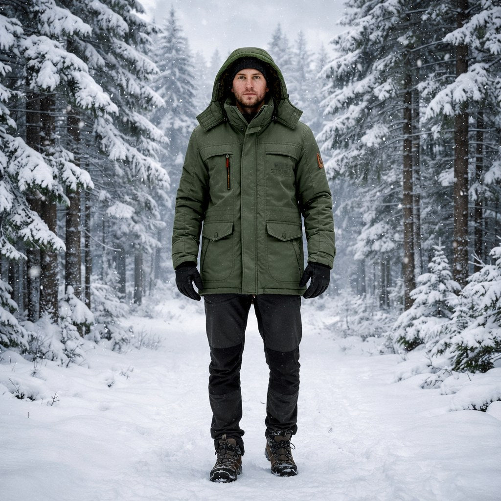 Men’s padded jacket with detachable hood and fleece lining - J&B; - 9 - London-stylehouse.com