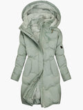 Long women’s down jacket with a hood and cosy lining - J&B; - 3 - London-stylehouse.com