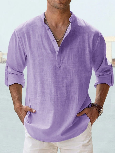 Lukas – Men's Relaxed Classic Long Sleeve Button Shirt - Image 9