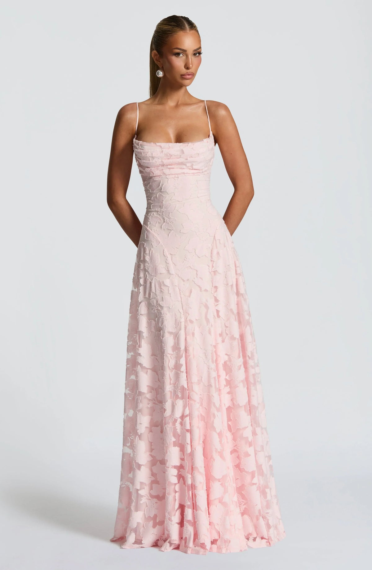 Claudia – Elegant Wedding Guest with Thin Straps Dress - Image 1