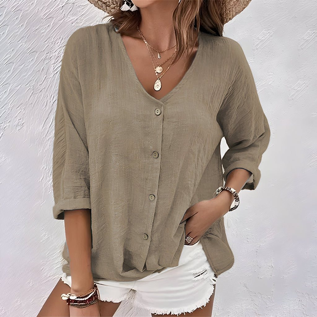 Emma – Women Button-Up Summer Blouse - Image 7