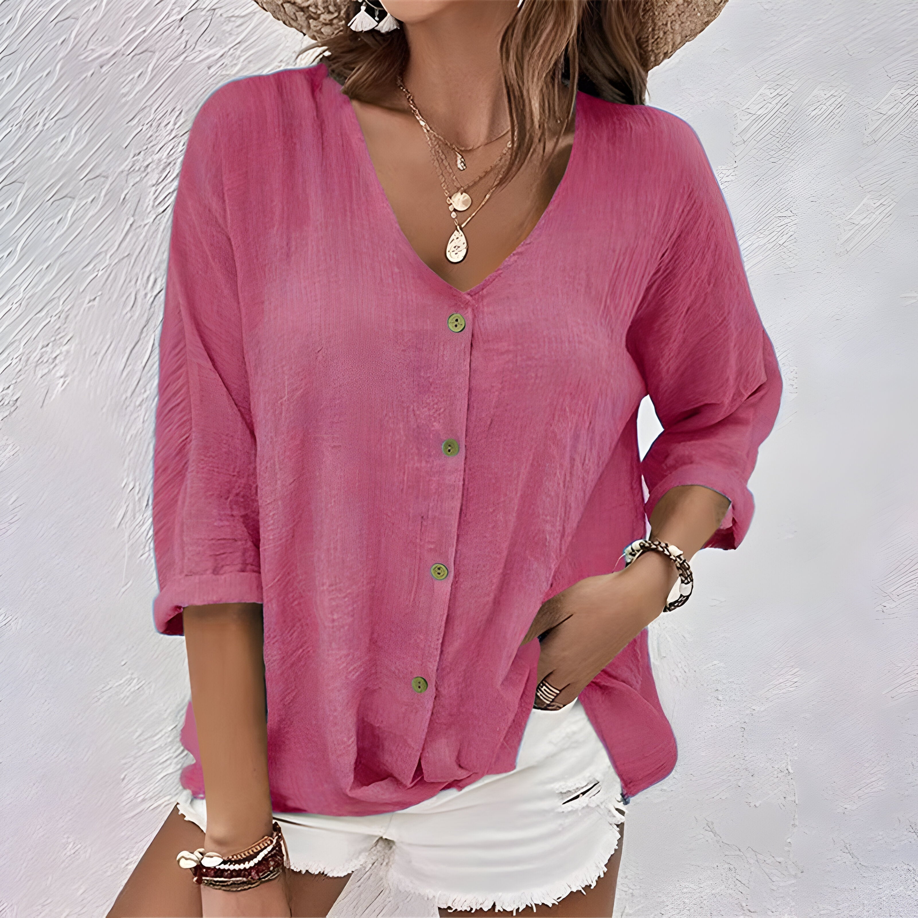 Emma – Women Button-Up Summer Blouse - Image 5