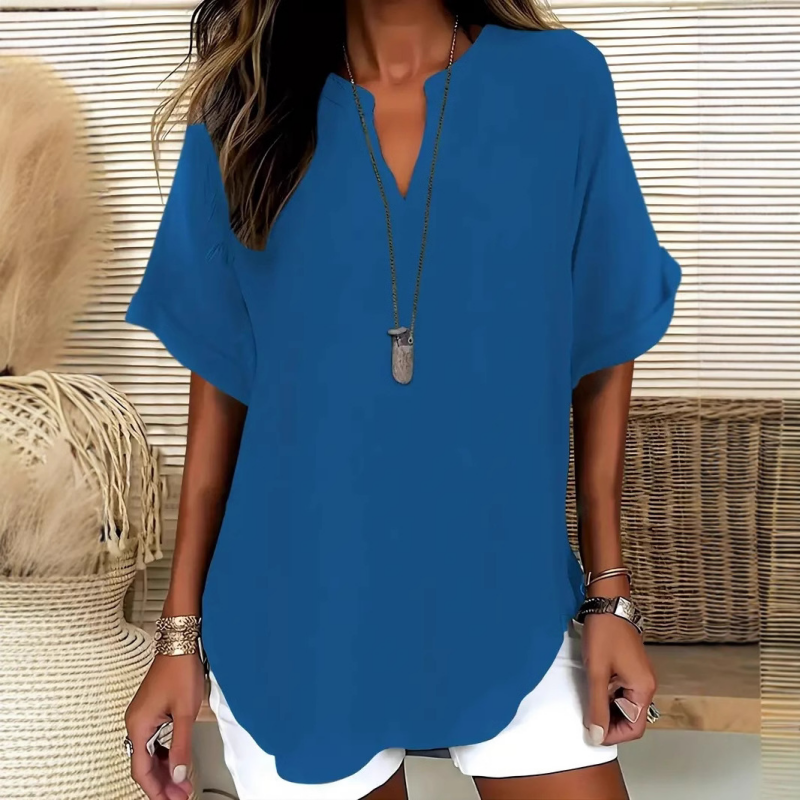 Nadine – Chic Lightweight V-neck Blouse - Image 3
