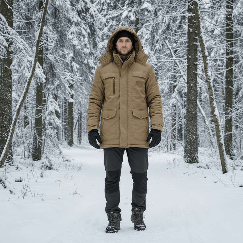 Men’s padded jacket with detachable hood and fleece lining - J&B; - 12 - London-stylehouse.com