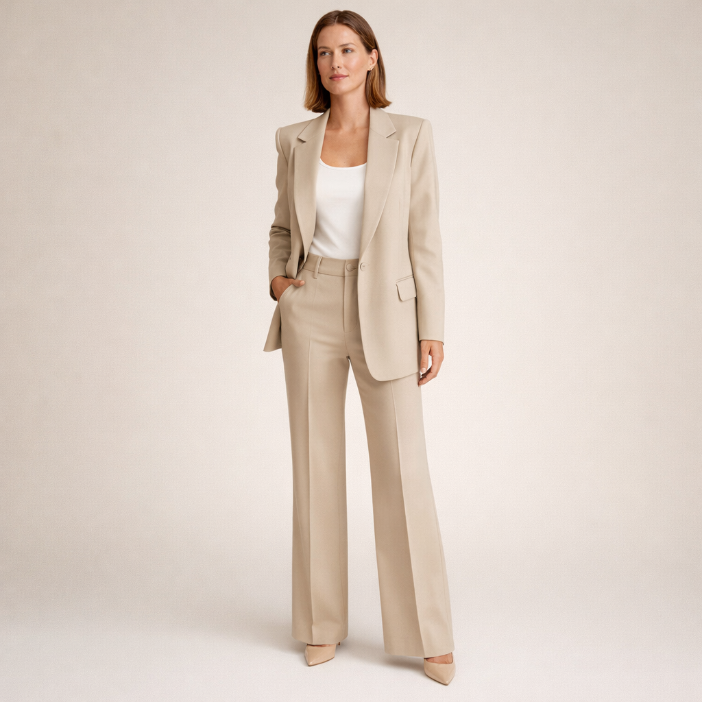 Two-piece set comprising a fitted ladies’ blazer and wide-leg trousers - J&B; - 1 - London-stylehouse.com