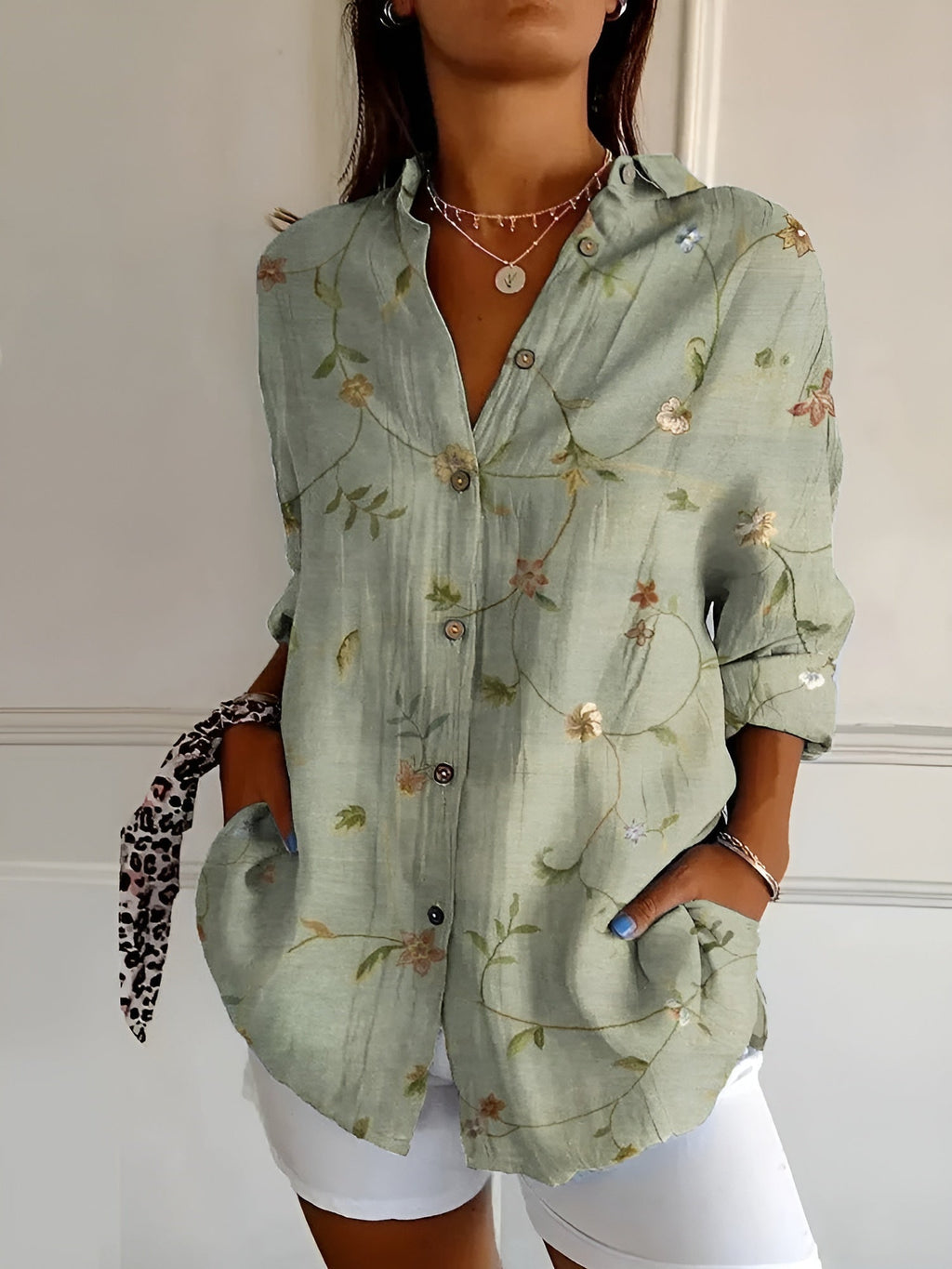 Verena – Women Floral Whimsical  Print Blouse - Image 2