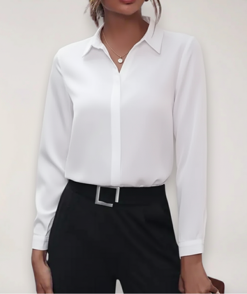 Sarah – Women Spring Buttoned Office Blouse - Image 1