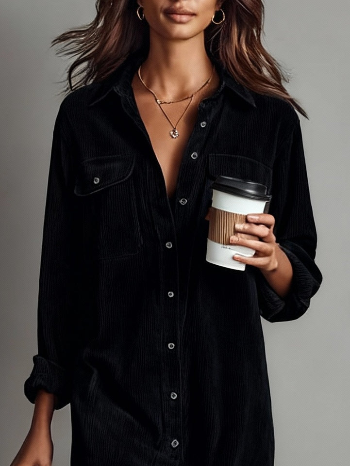 Maja – Women’s Button Front Long Sleeve Dress - Image 8