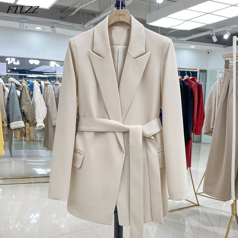 Women’s fitted blazer with a belt - J&B; - 1 - London-stylehouse.com