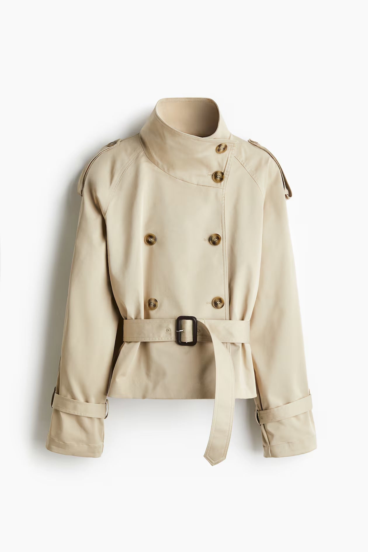 Women’s trench coat, cropped, with a belt at the waist - J&B; - 2 - London-stylehouse.com